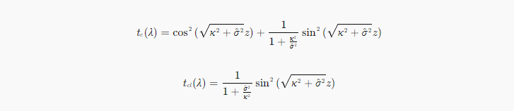 透过率t(λ)的数学表达式