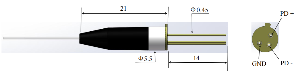 N1:Φ5.5×21（适用裸纤、不加连接头）