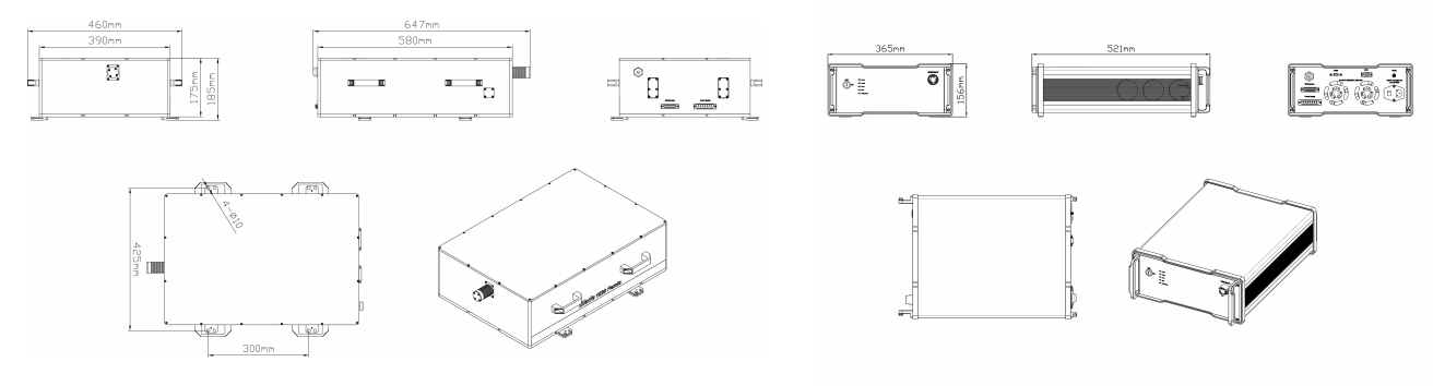 1µm中功率飞秒光纤激光器机械尺寸