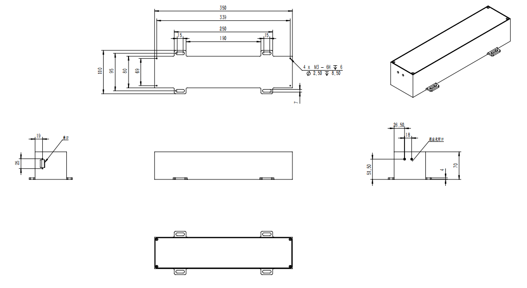 3000ps电动光纤延迟线尺寸图 3000ps电动光纤延迟线尺寸图
