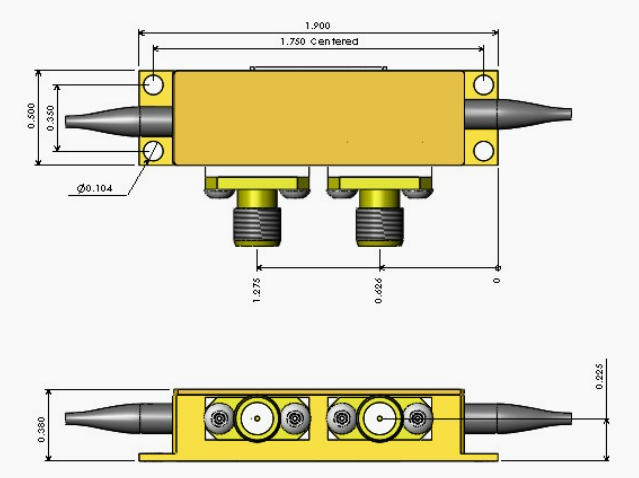 光纤型电光相位调制器机械尺寸 光纤型电光相位调制器机械尺寸