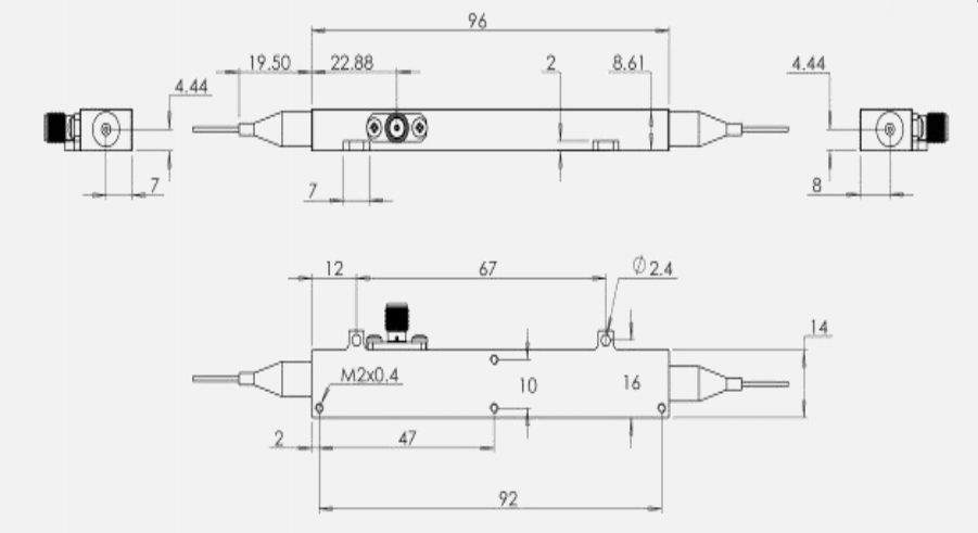 200MHz相位调制器机械尺寸