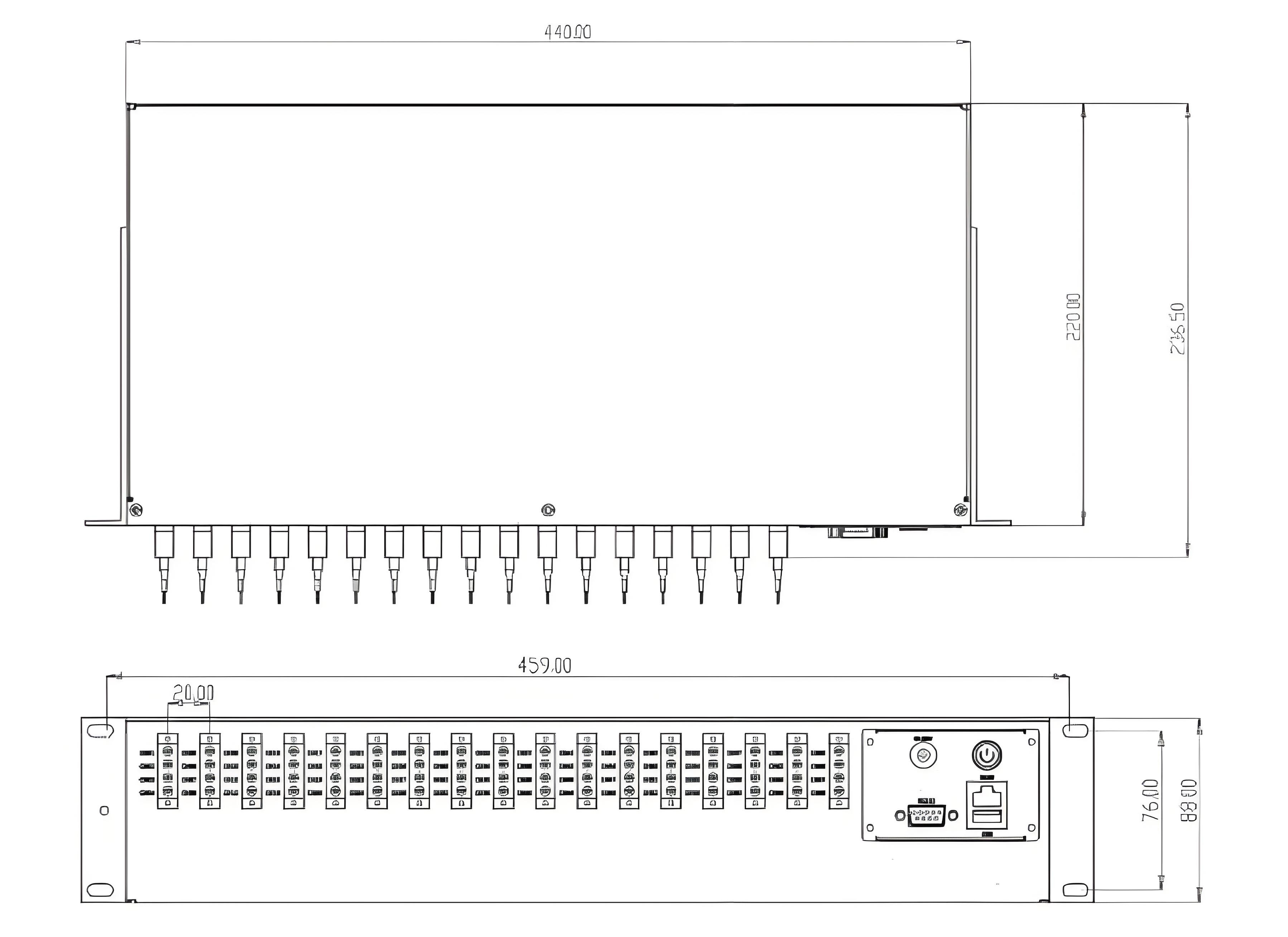 16X16MEMS光开关矩阵机械尺寸
